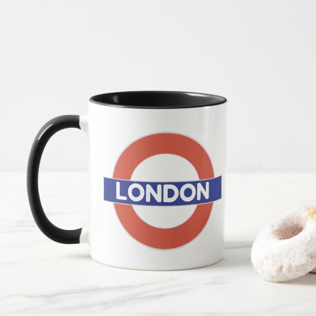 Mug Londres, avec drapeau d'union (Avec donut)