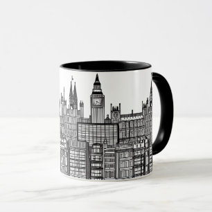 Mug Londres Cityscape noir et blanc