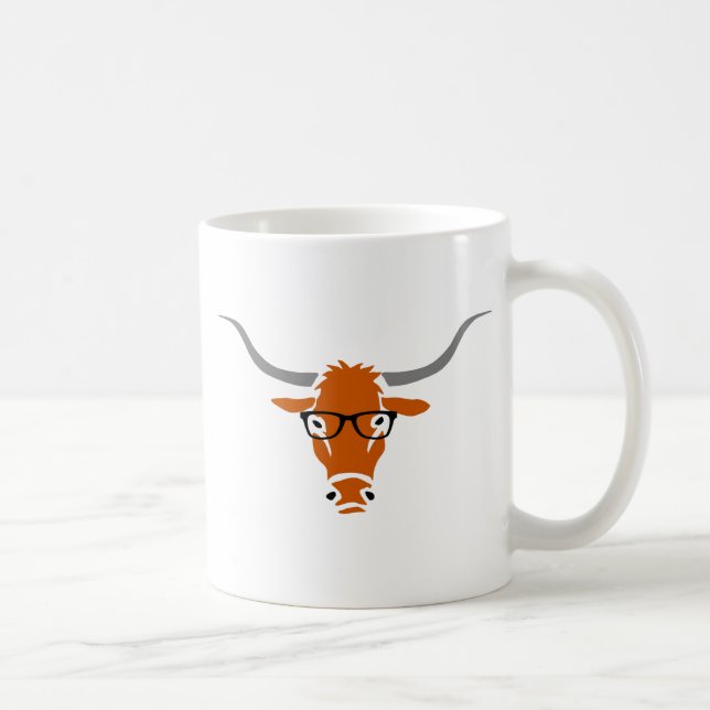 Mug Longhorn avec des verres de hippie (Droite)