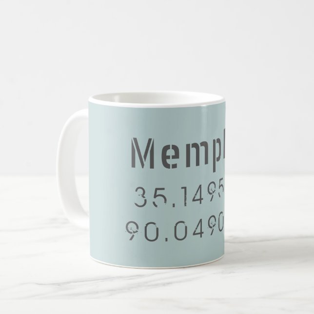 Mug Longitude et latitude de Memphis (Devant gauche)