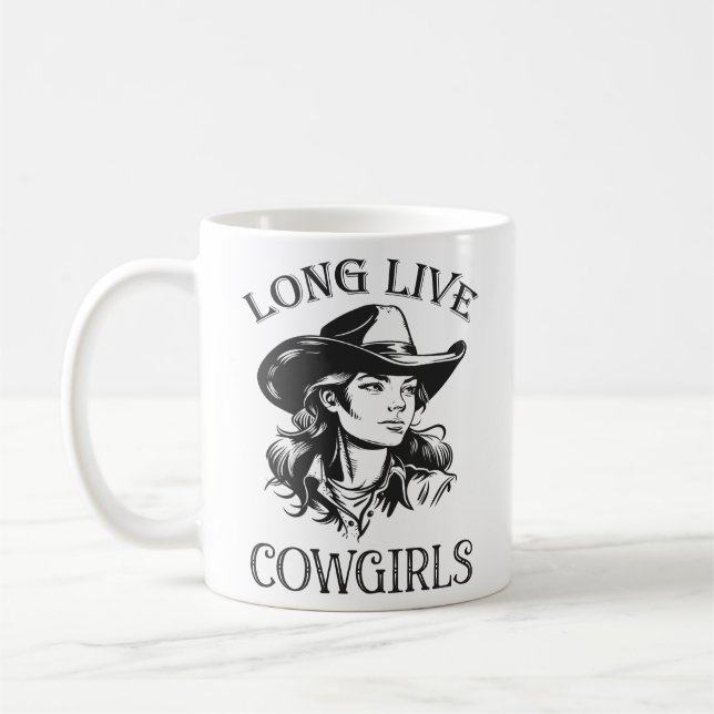 Mug Longue Vie Cowgirls, Country Western Cowgirl (Gauche)