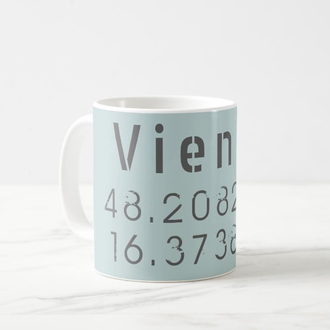 Mug Longueur de la latitude de Vienne (Devant gauche)