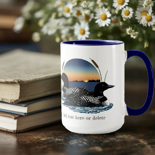 Mug Loon Couple coucher de soleil bleu