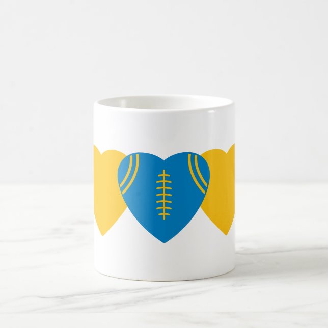 Mug Los Angeles Chargers Football Heart Design (Centre)