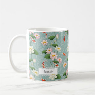 Mug Lotus et poisson Koi Bel Art Zen Personnalisé