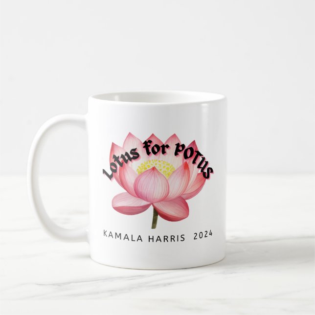 Mug Lotus Pour L'Élection De POTUS Harris (Gauche)