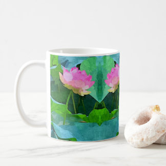 Mug Lotus rose pastel Abstrait
