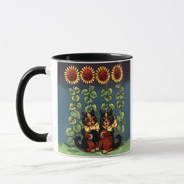 Mug Louis Wain Cats dans le jardin de tournesol (Gauche)