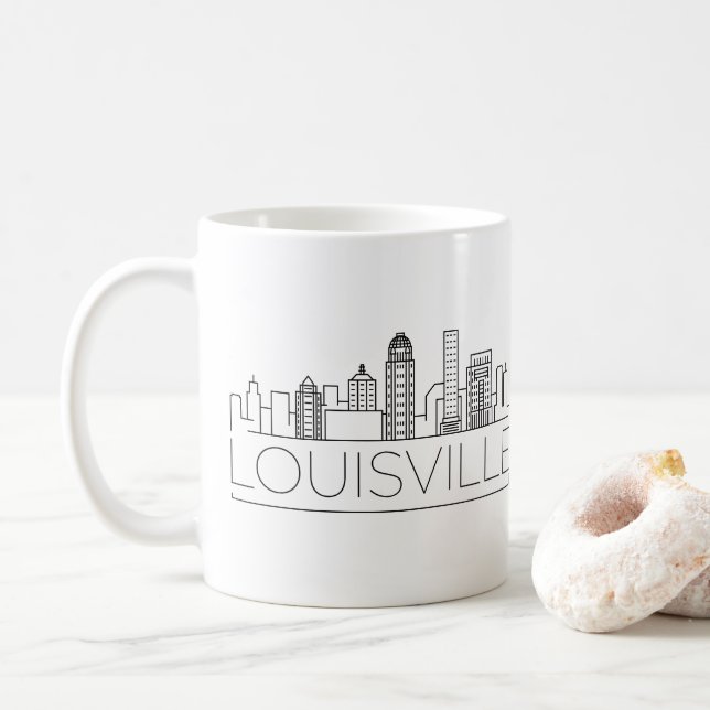 Mug Louisville a stylisé l'horizon (Avec donut)