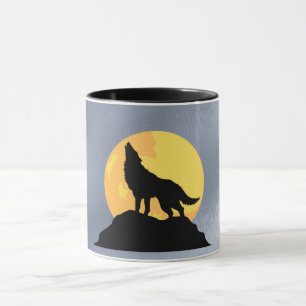 Mug Loup hurlant à la lune