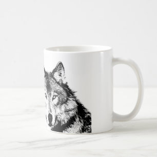 Mug Loup noir et blanc