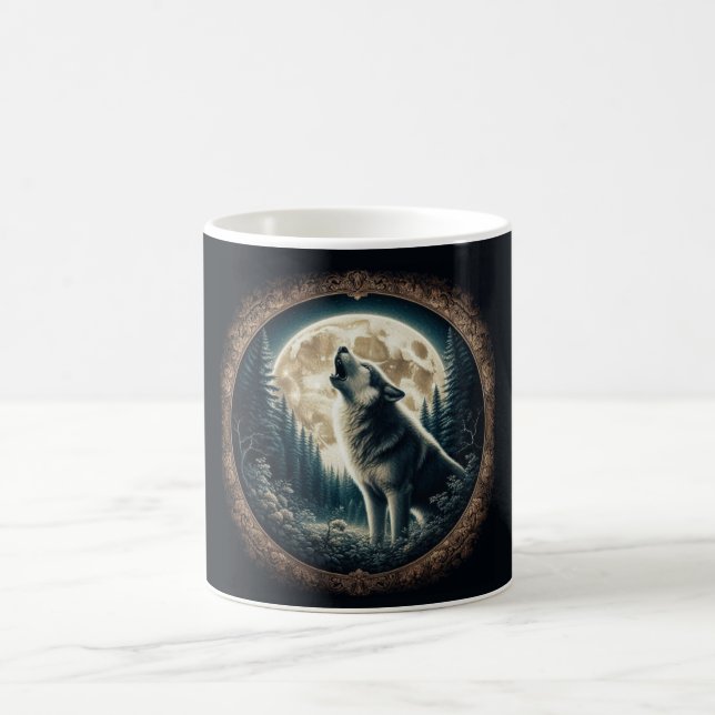 Mug Loup vintage et lune classique (Centre)