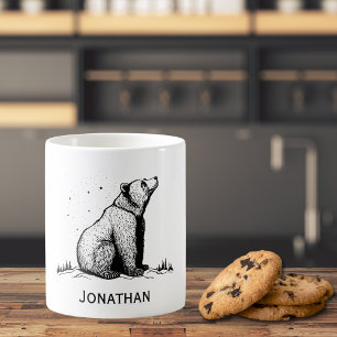 Mug L'ours dans le monogramme sauvage