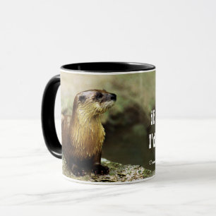 Mug Loutre amicale et message drôle personnalisent