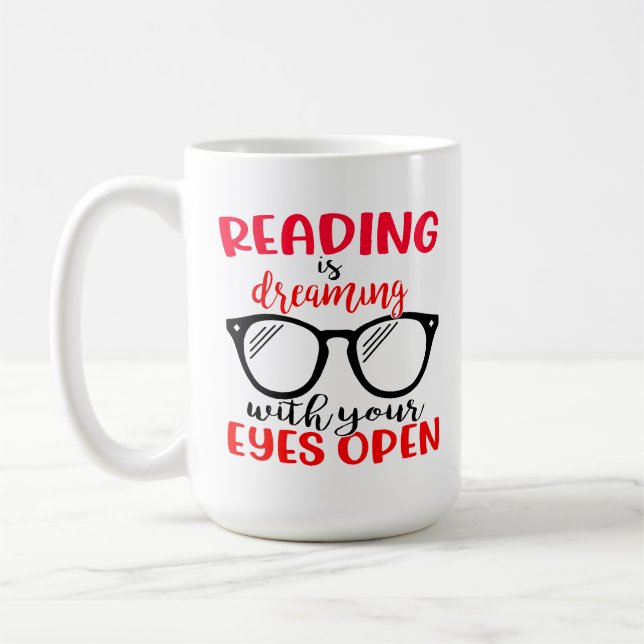 Mug Louveur de livres Lunettes de lecture Nerd ver de  (Gauche)
