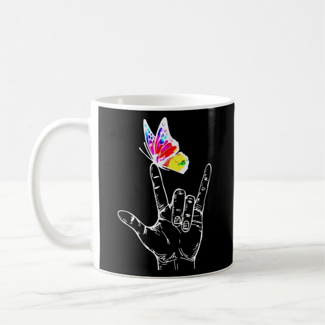 Mug Love Ave Langue des signes Ily (Gauche)
