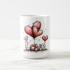 Mug LOVE Balloons with Floral Hearts