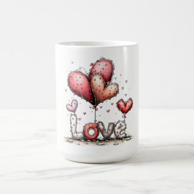 Mug LOVE Balloons with Floral Hearts (Centre)