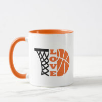 Love Basketball hoop et orange ball