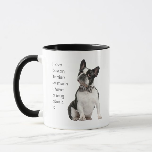 Mug Love Boston Terriers Chiens tellement de Citation  (Gauche)