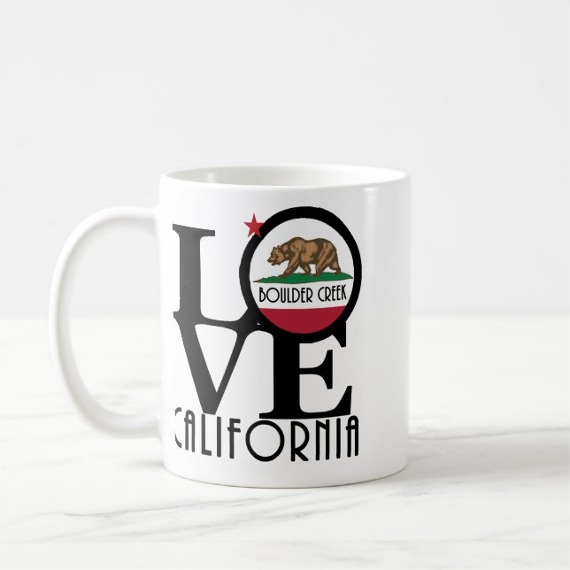 Mug LOVE Boulder Creek Californie 11oz (Gauche)