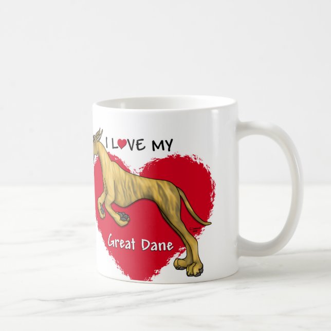 Mug Love Brindle Great Dane (Droite)