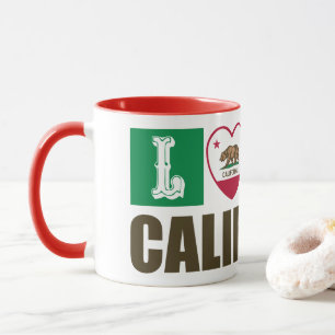 Mug Love California Republic State Drapeau Heart Pride