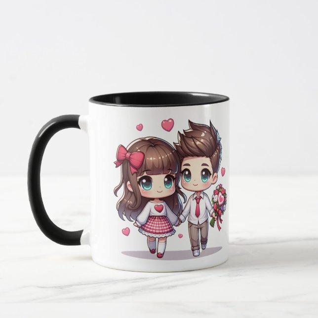 Mug Love Conquates All, Saint Valentin (Gauche)