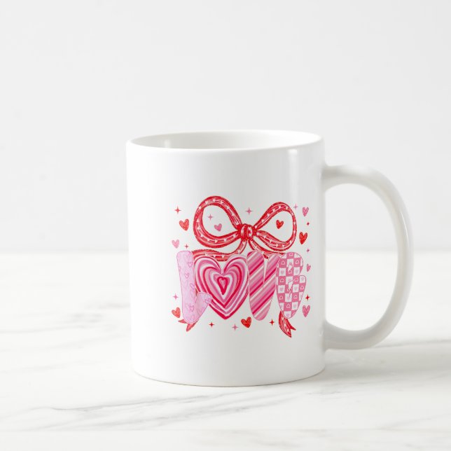 Mug Love Coquette Bow Leopard Hearts Valentine Women G (Droite)