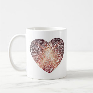 Mug Love Doodle Heart Art Abstrait