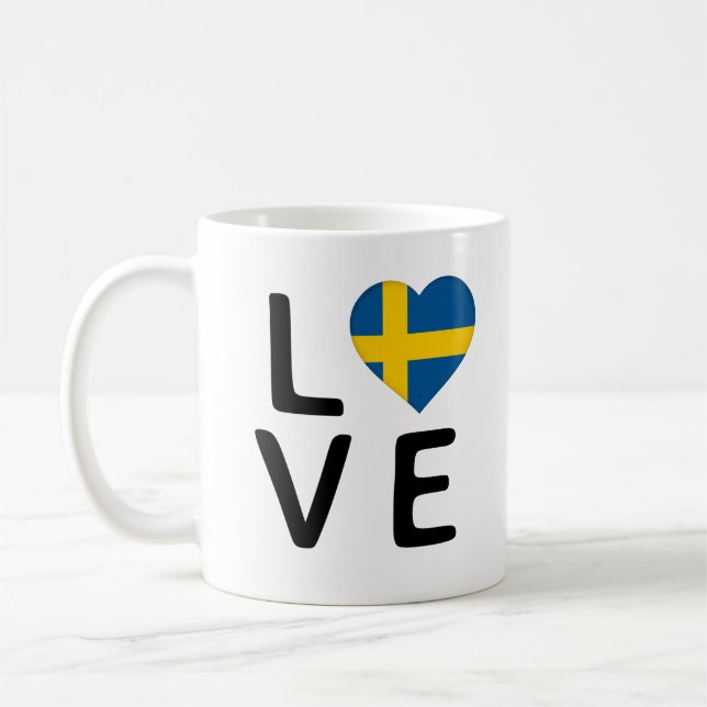 Mug Love - Drapeau Suède (Gauche)