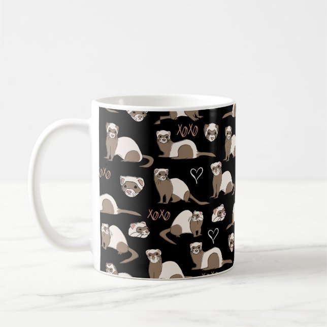 Mug Love Ferrets - Noir (Gauche)