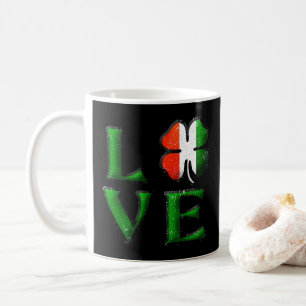 Mug Love Four Leaf Clover Irish Flag St. Patrick's