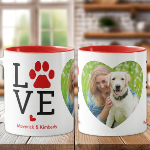 Mug LOVE Heart Photo personnalisée Animal de compagnie