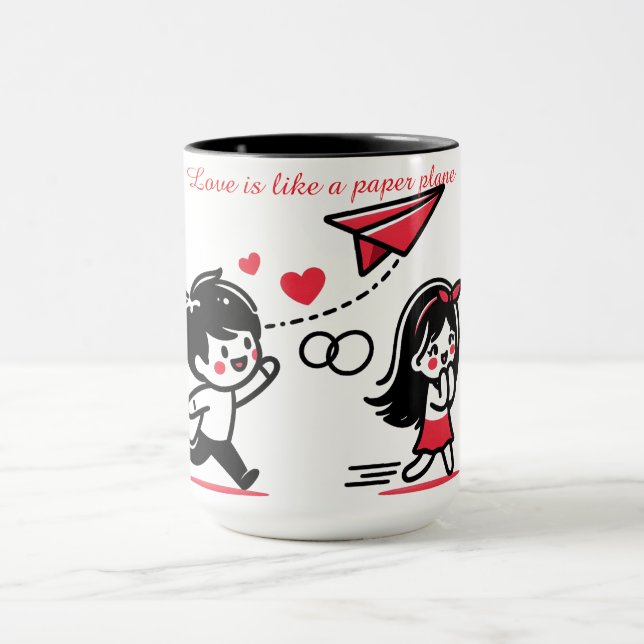 Mug Love is like a paper plane (Centre)