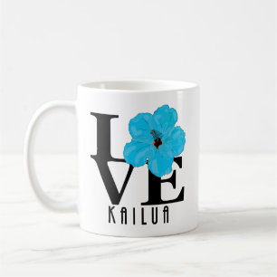 Mug LOVE Kailua Blue Hibiscus 11oz