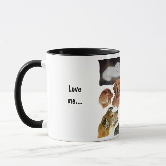Mug Love me, love my dog humorous (Gauche)