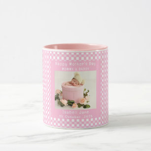 Mug Love Mom Simple Elegant girly Blanc & rose photo