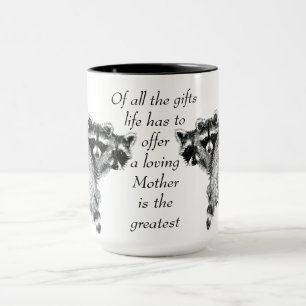 Mug Love Mother Citation Fun Raccoon famille