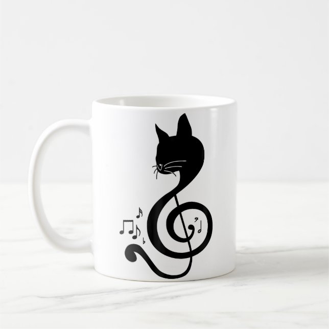 Mug Love Music Cat Music Note Musical Note Pianist Pia (Gauche)