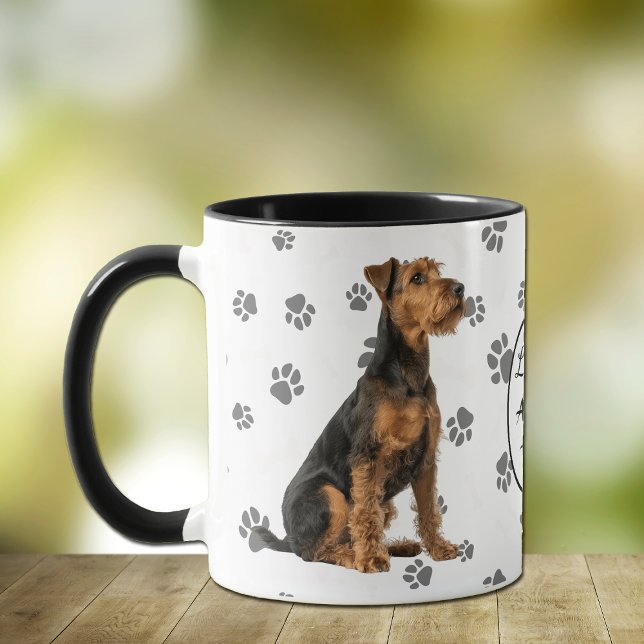 Mug Love My Airedale Terrier Dog Pawprint (Créateur téléchargé)