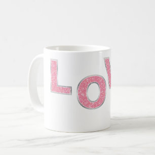 Mug Love Parties scintillant rose