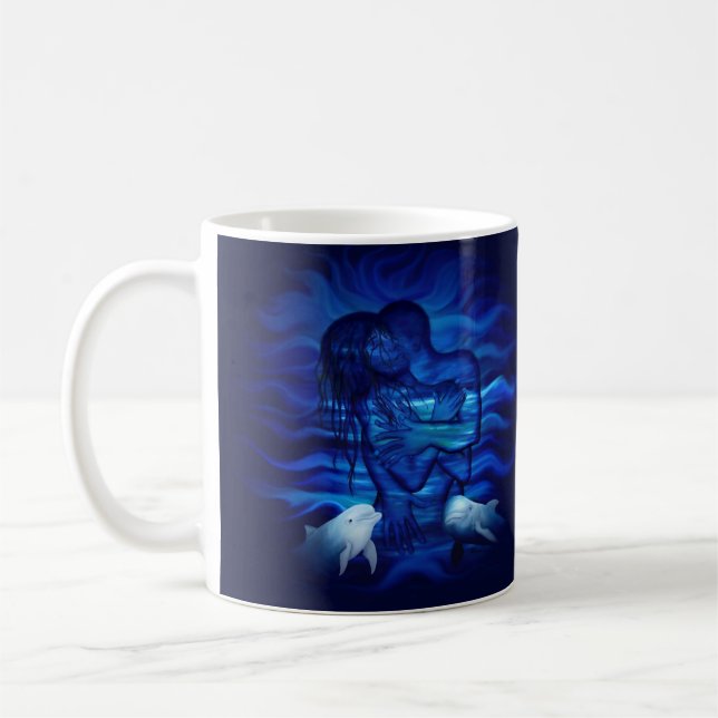 Mug Love, Passion act - paire avec dauphin (Gauche)