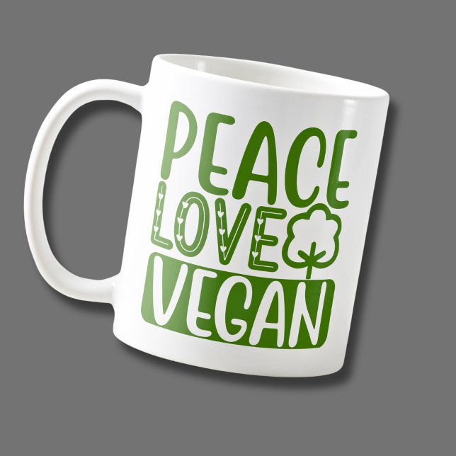 Mug Love Peace Vegan (Créateur téléchargé)