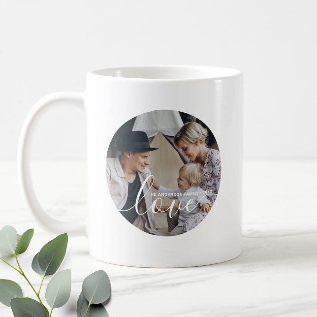 Mug 'Love' Photo de famille personnalisée avec nom per (Créateur téléchargé)