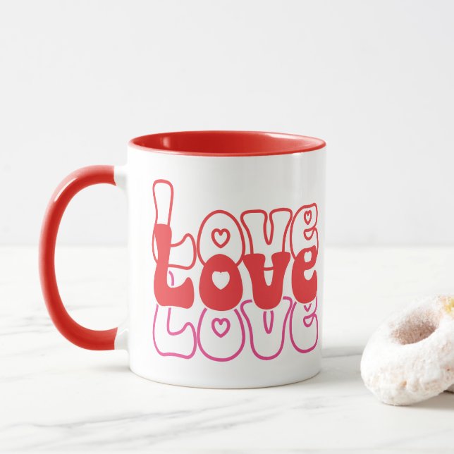 Mug Love Retro Valentine (Avec donut)