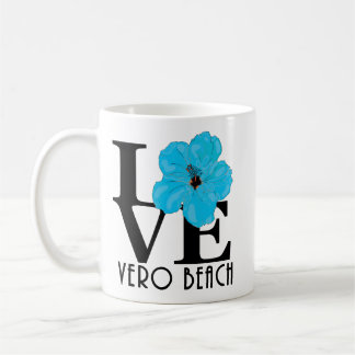 Mug LOVE Vero Beach Hibiscus bleu 11oz