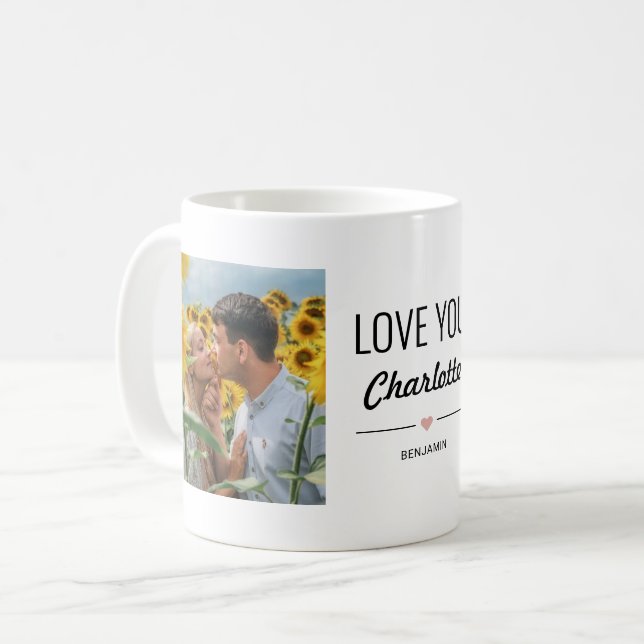 Mug Love You Custom Femme Nom Anniversaire Photo (Devant gauche)