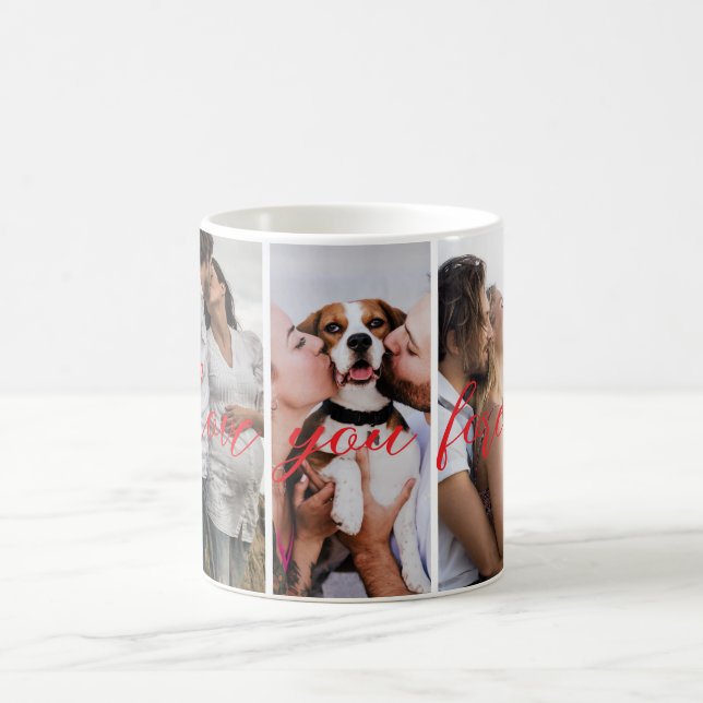 Mug Love You Forever Vertical Photo Collage Personnali (Centre)