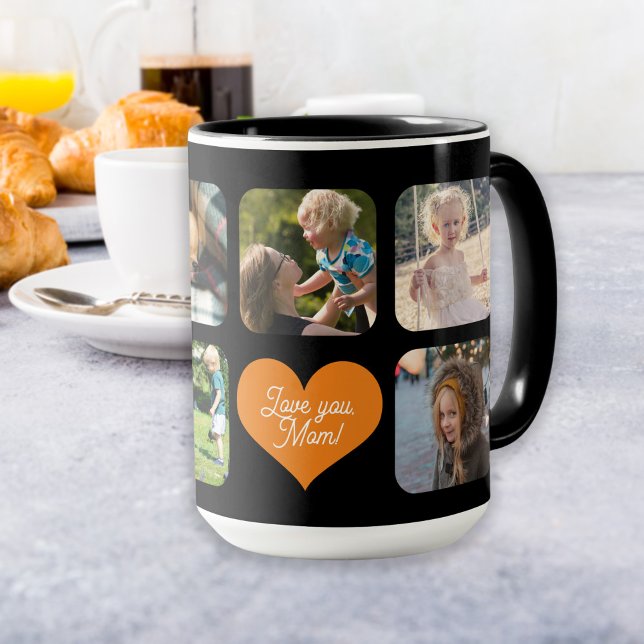 Mug Love you maman photo collage personnalisé (Créateur téléchargé)